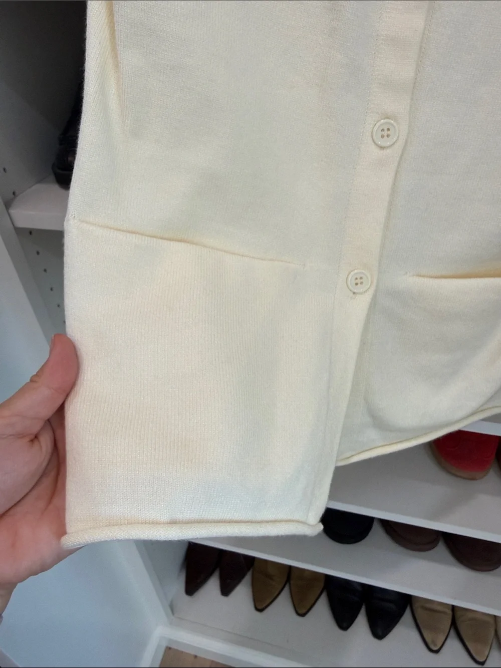Lioness Cream Button-Front Sleeveless Knit Vest